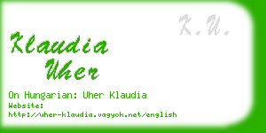 klaudia uher business card